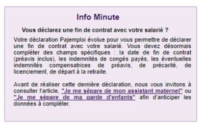 Info Pajemploi déclaration fin de contrat