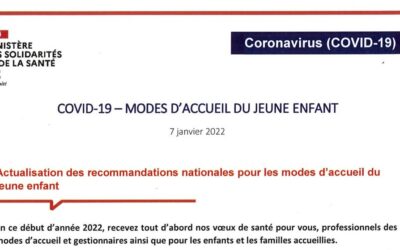 Actualisation des recommandations nationales COVID-19 au 07/01/2022